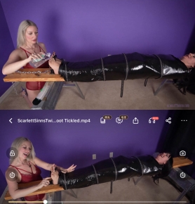 ScarlettSinnsTwistedFetishes C Mummified and Foot Tickled