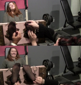 TickledPink C New girl DEL tries the stocks in Sheer Nylons! Oh yeahhh lol